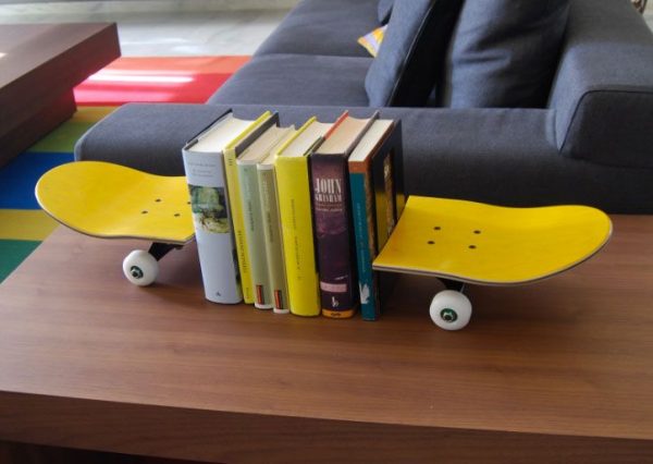 skateboard bookshelf 