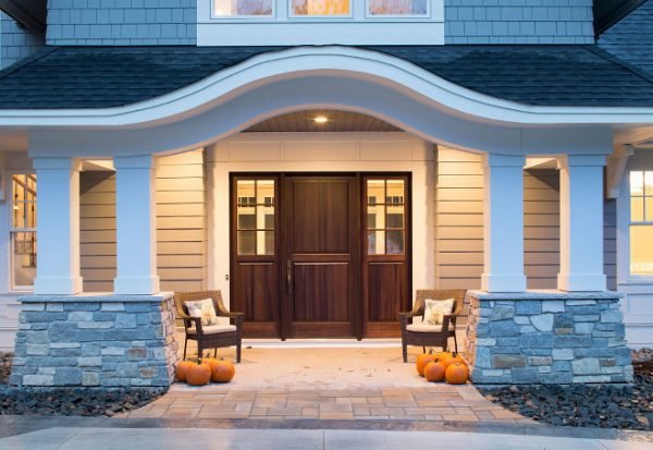 front wood doors with glass
