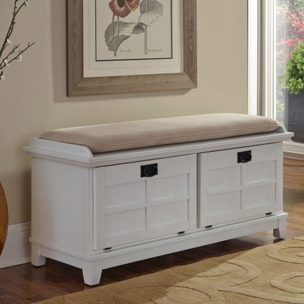 small storage bench with cushion