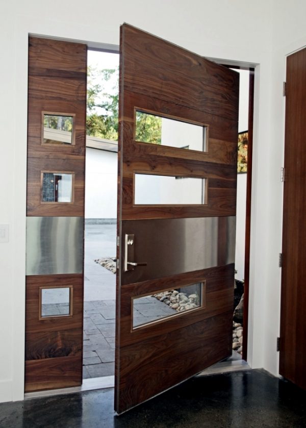 wood entry doors with glass 