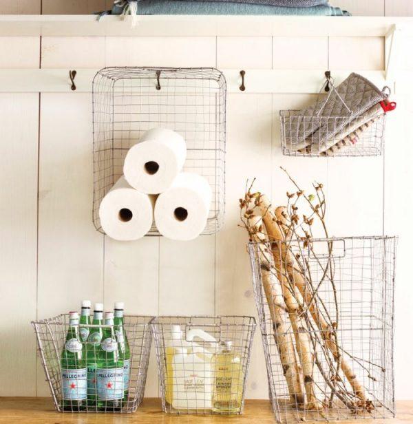 decorating with wire baskets