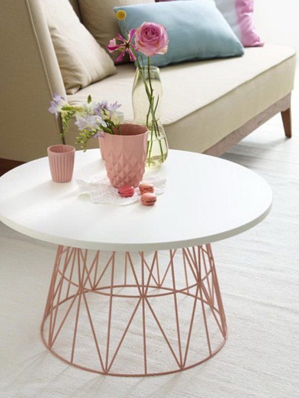 wire base side table 