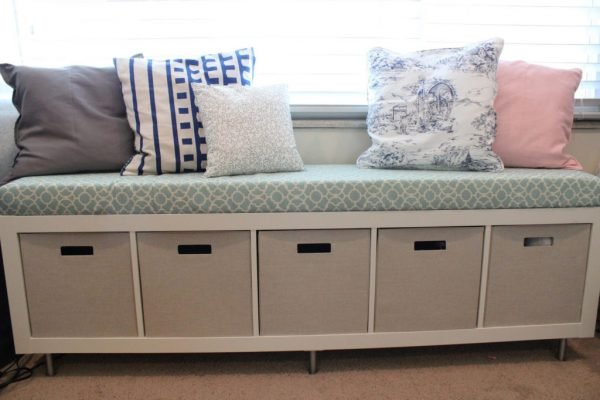 living room bench with storage