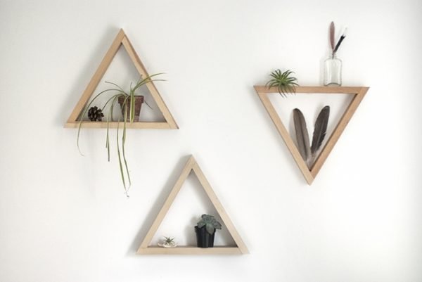 triangle shelf unit