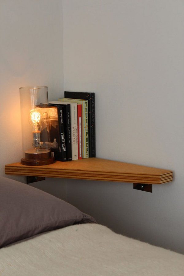 wall mounted bedside shelf 