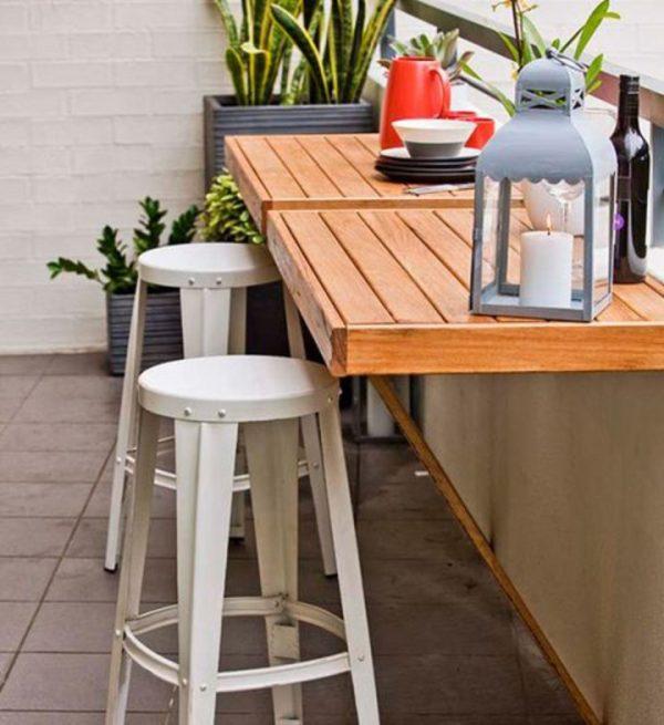 Space saving table for small balcony