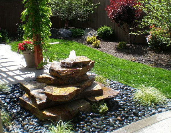 stone outdoor water fountains