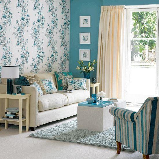 blue and white living room decorating ideas