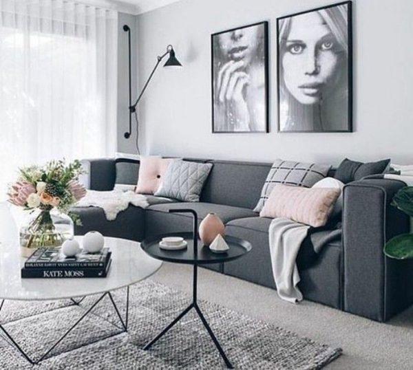 gray and black living room furniture