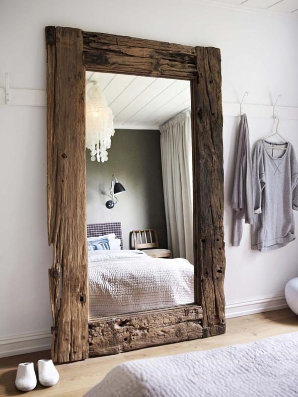 wood framed standing mirror