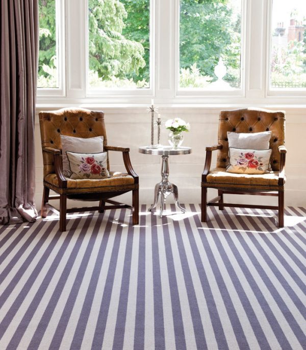 grey and white striped carpet