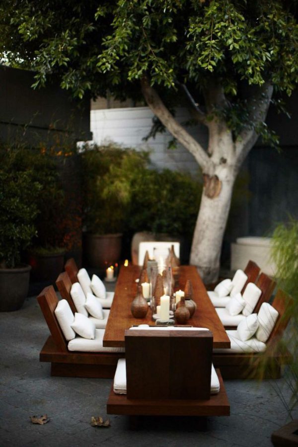 contemporary outdoor dining table