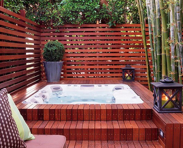 backyard hot tub