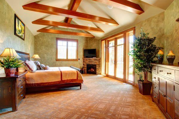 wood beams on ceiling