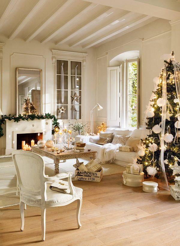 white and gold xmas decorations