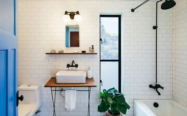 industrial style bathroom