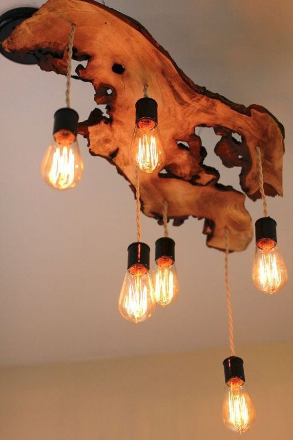 natural wood chandelier