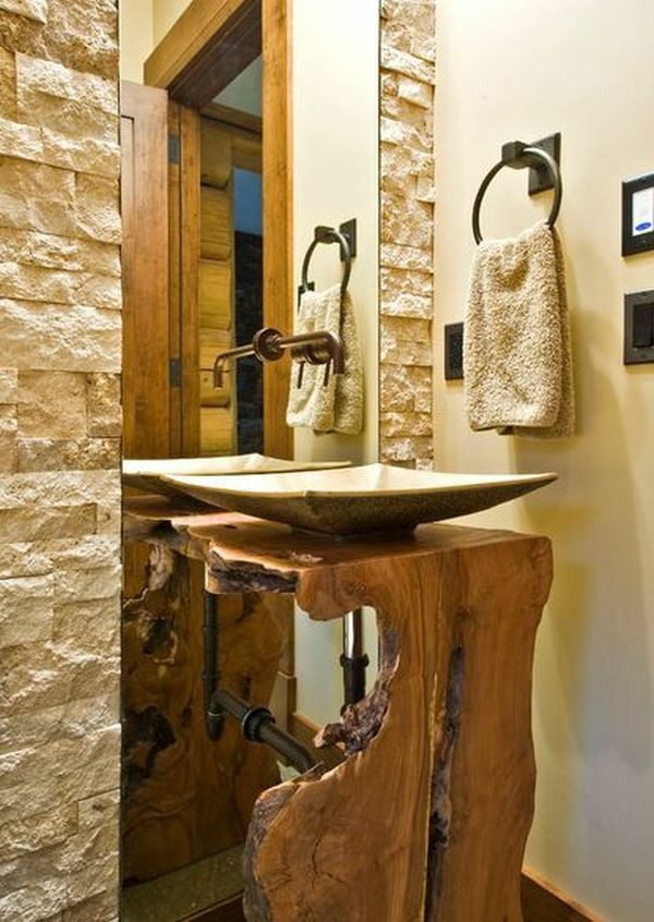 wooden bathroom sink