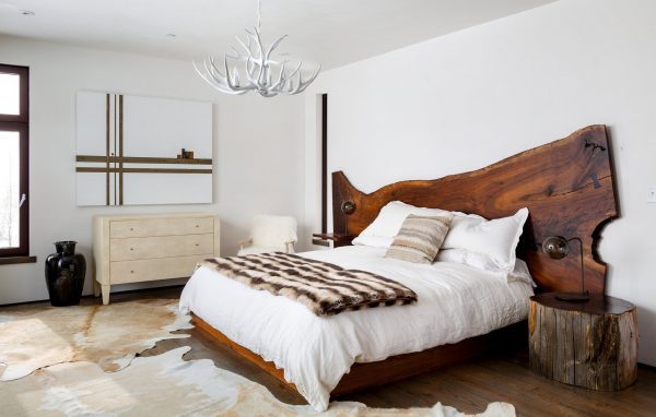 natural wood headboard