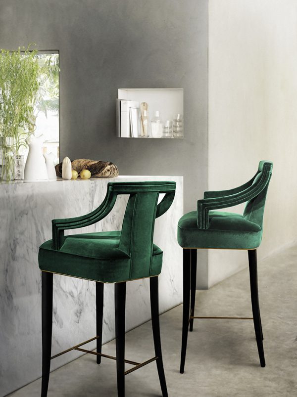 green velvet chair