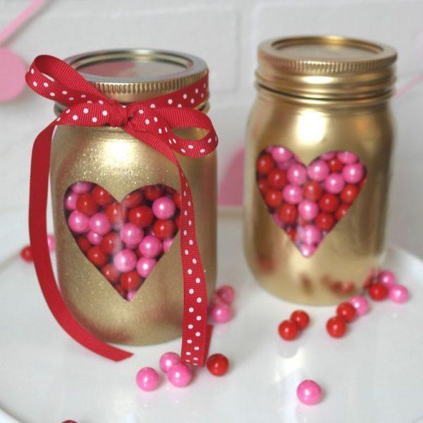 mason jars filled with candy