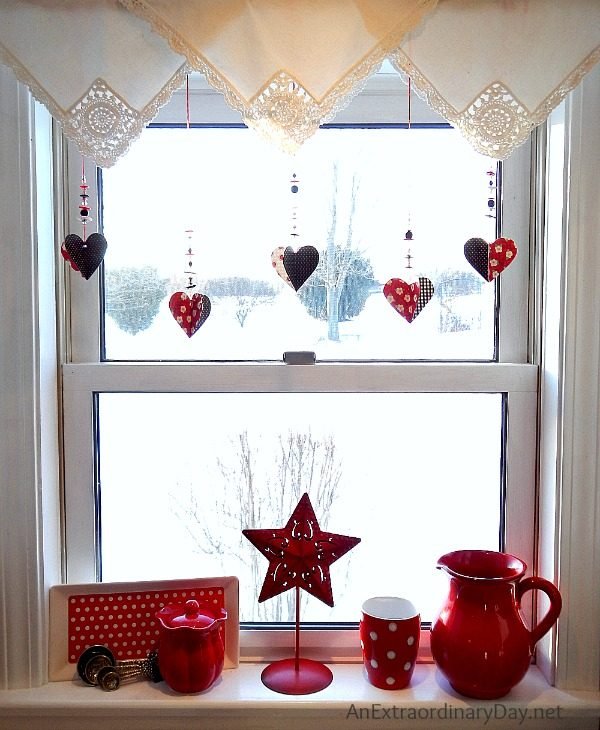 hanging hearts for windows