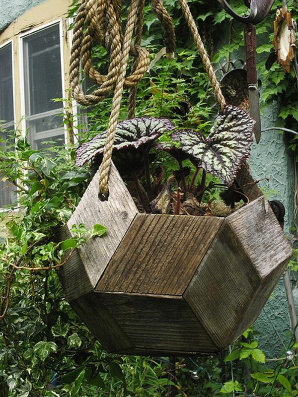 wooden flower pots