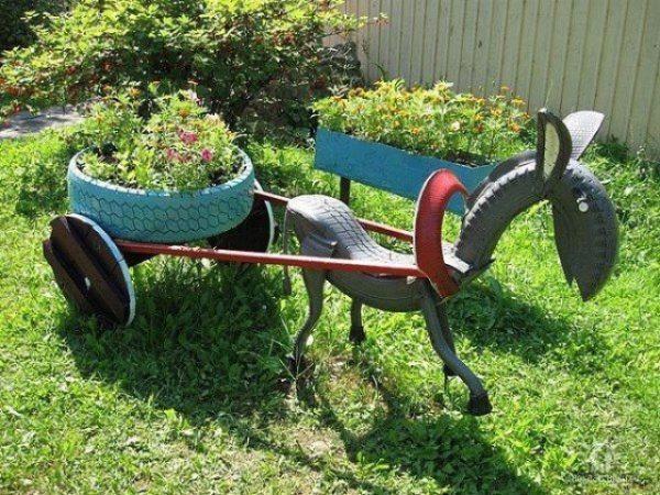 recycled tire planters