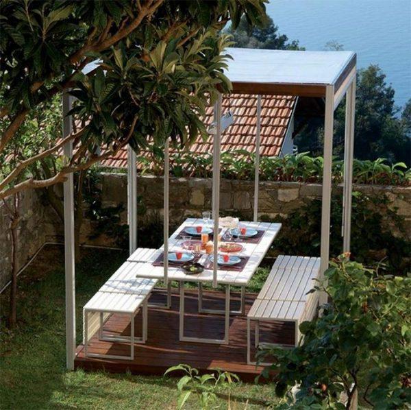 white pergola