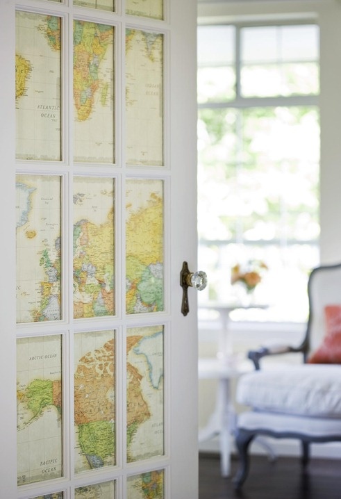 world map decorating ideas