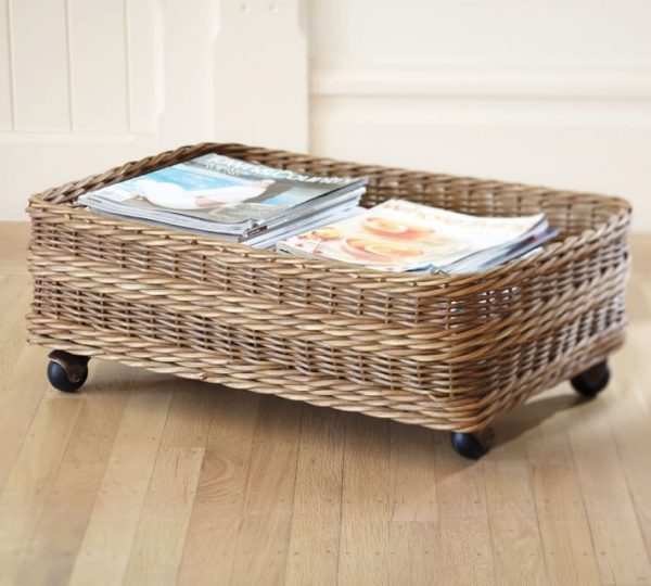 rattan storage basket