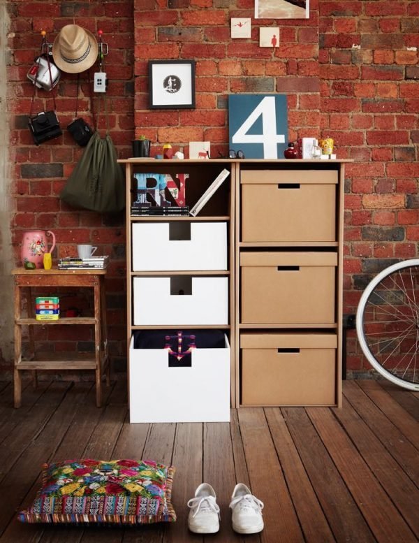 cardboard storage drawers