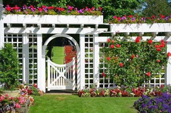 white garden gate