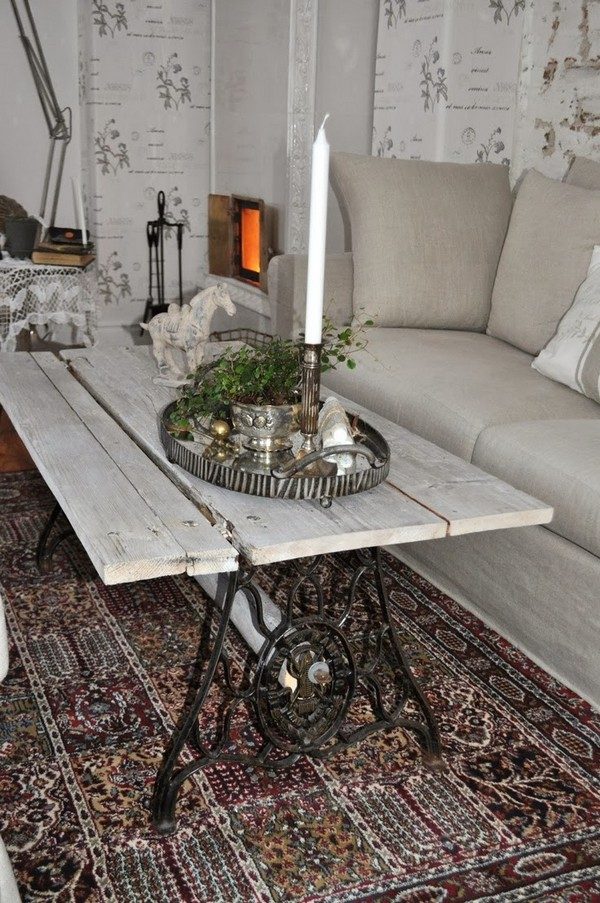 sewing machine in table