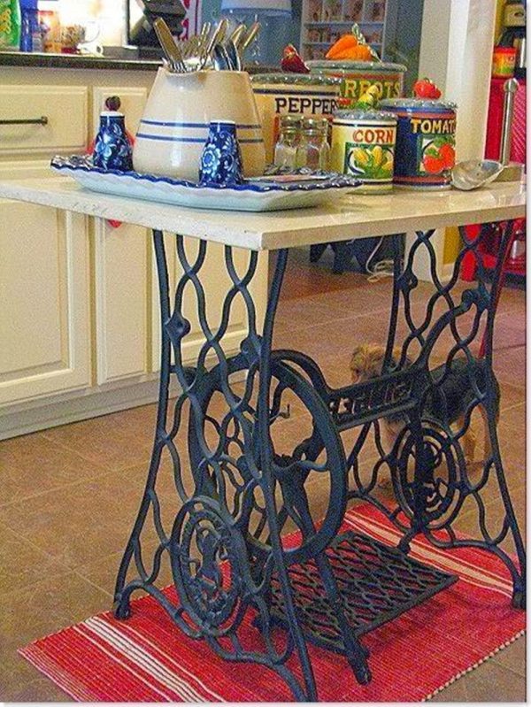 vintage sewing machine table