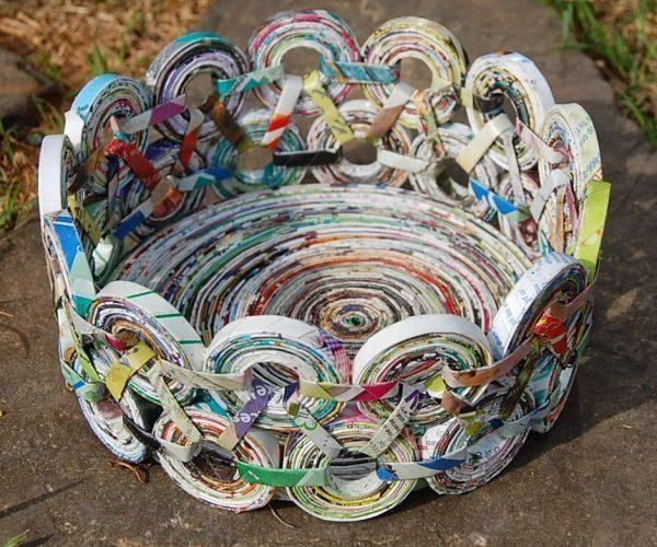 recycled newspaper crafts