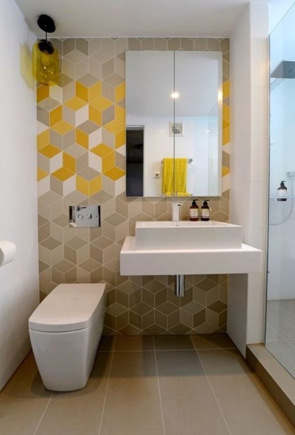 geometric bathroom tiles