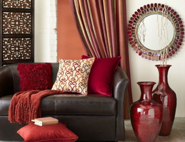 red floor vase