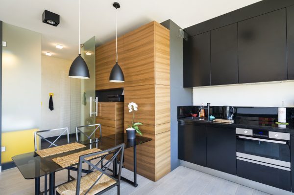 black glass kitchen table