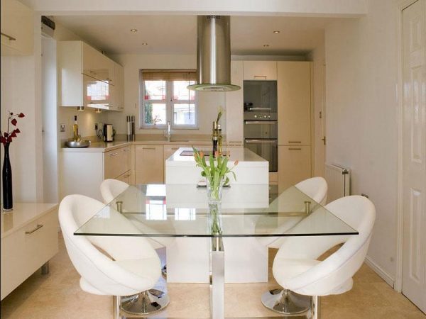 metal and glass dining table