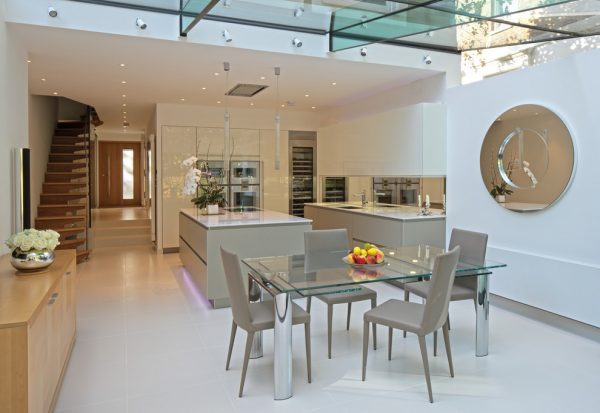 modern glass kitchen table