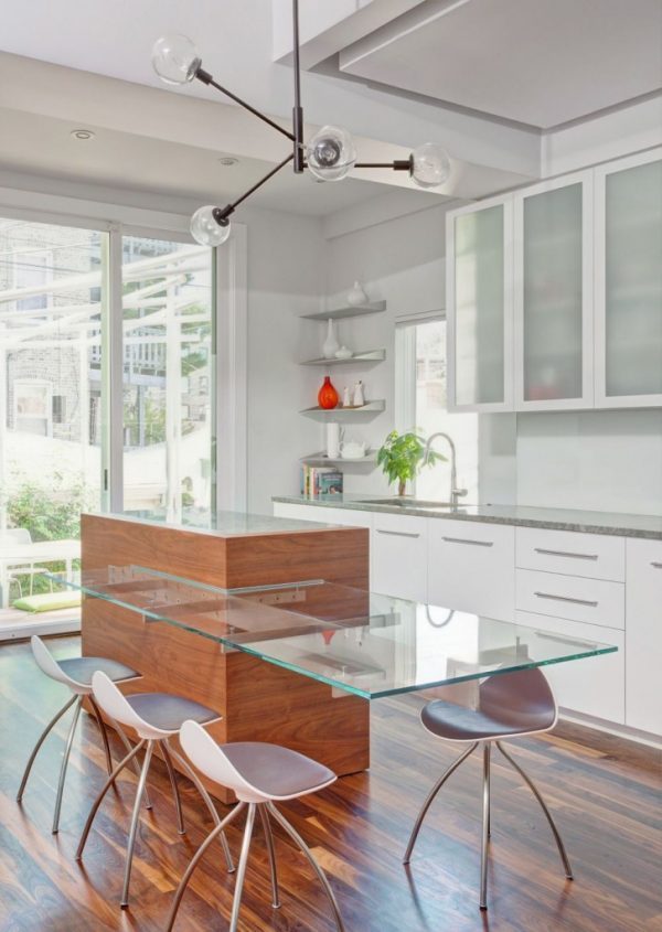 small glass kitchen table