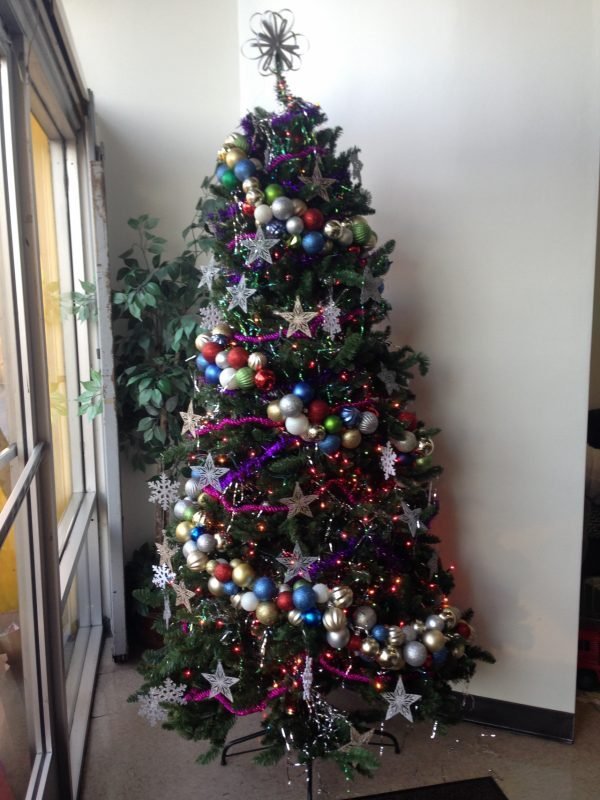 decorating christmas tree