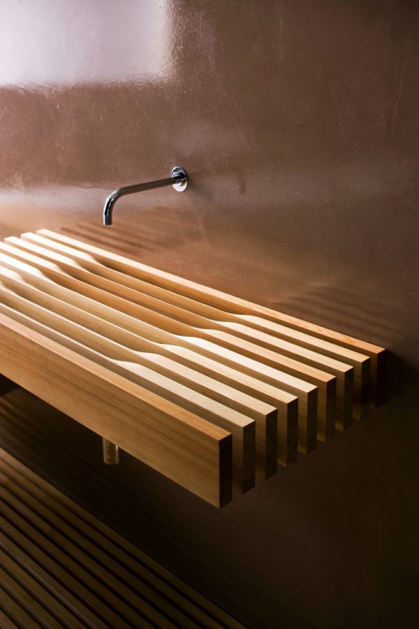 wood bathroom sink