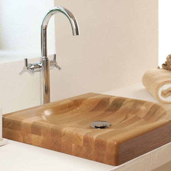 wooden bathroom sink