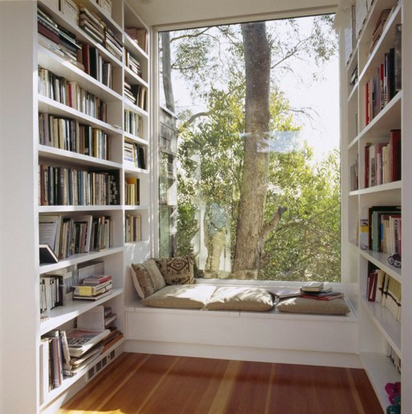 bookshelf reading nook