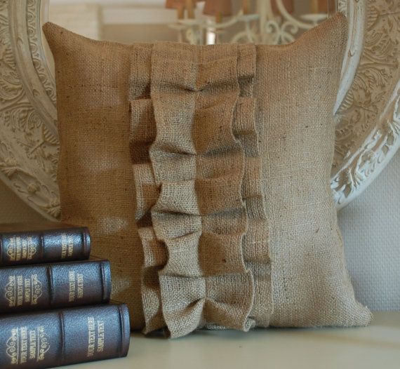 burlap pillow