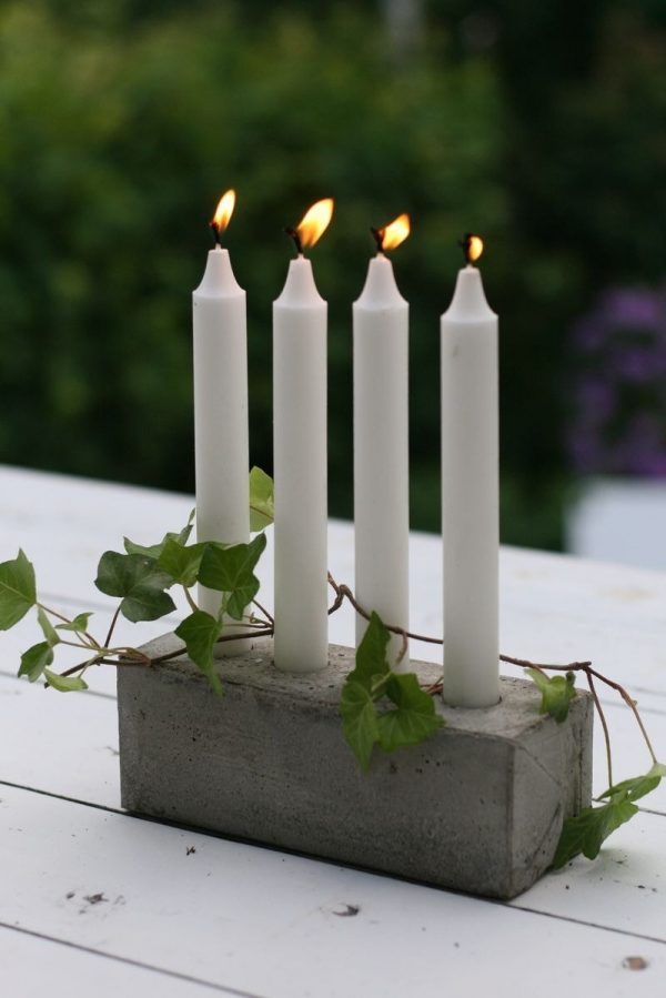 concrete candle holder 