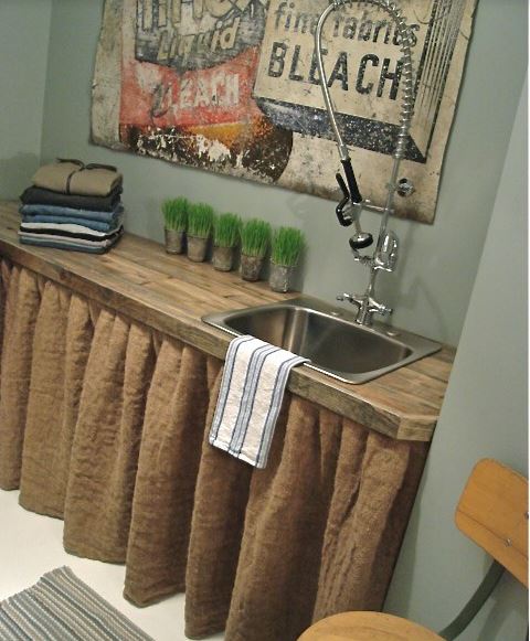 burlap kitchen decor 