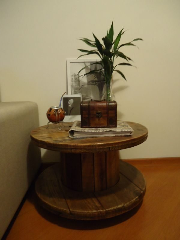 used wooden cable spools